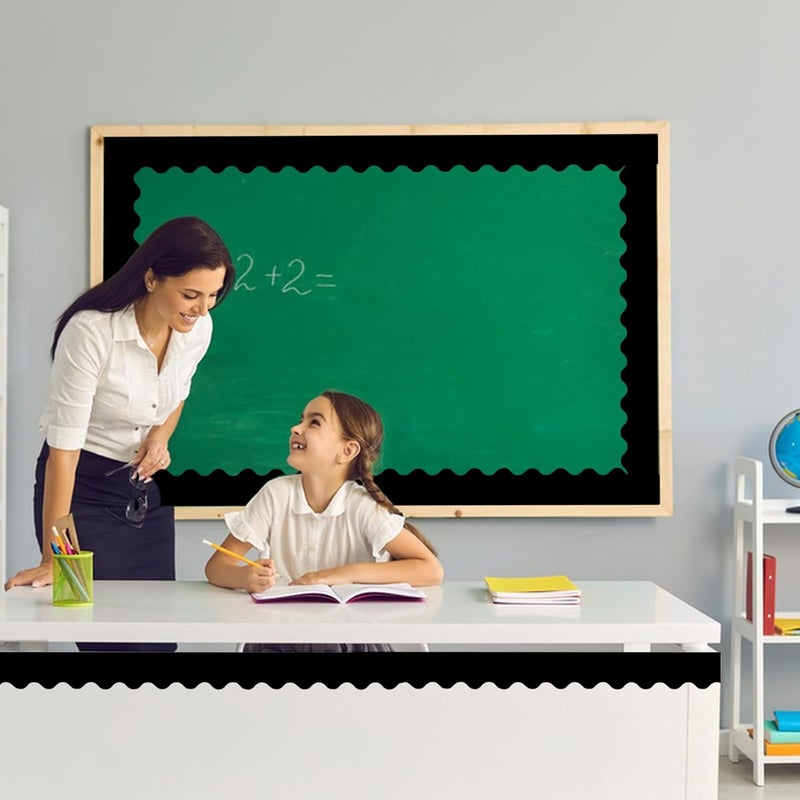 YCDMLJC 69Feet Bulletin Board Borders,Classroom Decor,Suitable for Poster Boards,Whiteboard,Wall Decoration,Party,Decoration with Classroom Border Panels(Black) - Image 4